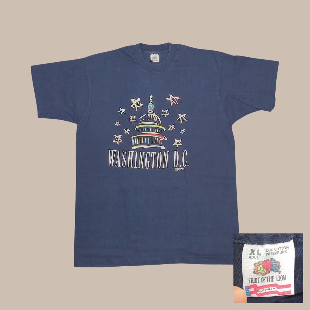 Vintage 90s Fruit of the Loom Washington DC Tee XL